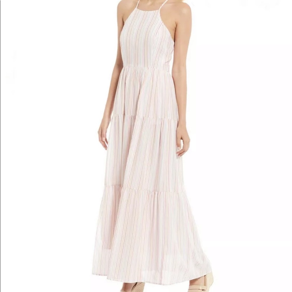 Gianni Bini SZ 0 Pia Tiered Cotton Maxi Dress